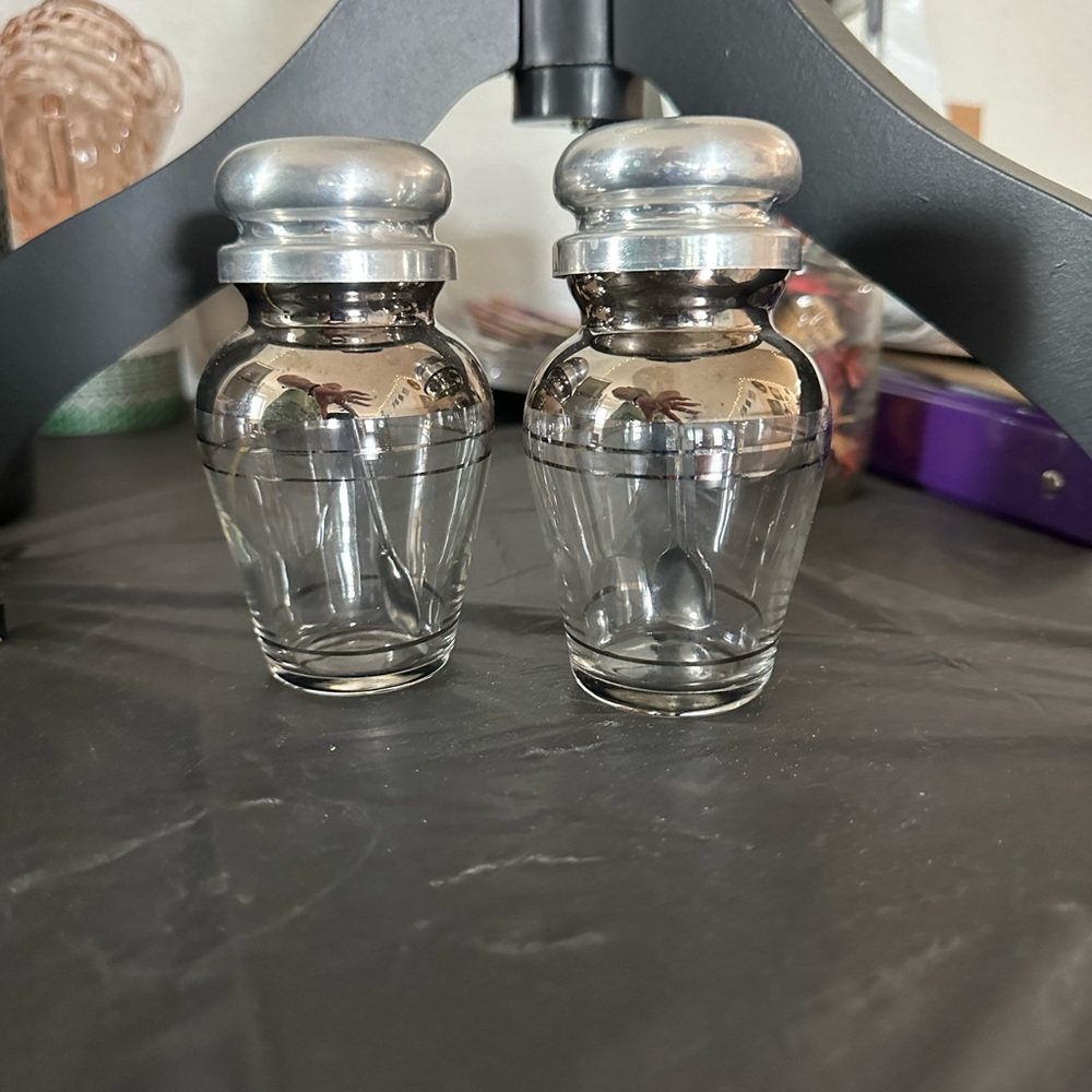 Vintage Condiments set and Cream and Sugar set